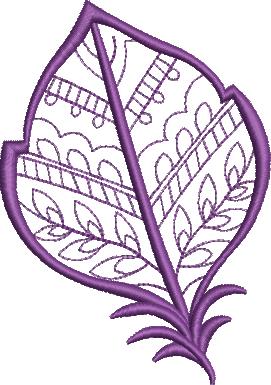Purple Leaf Embroidery Design