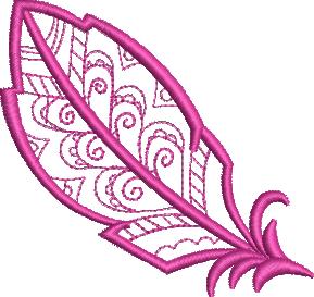 Pink Leaf Embroidery Design