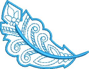 Blue Leaf Embroidery Design
