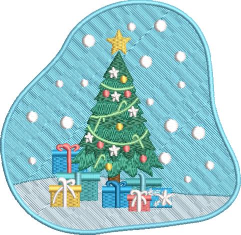CHRISTMAS TREE EMBROIDERY PATCH